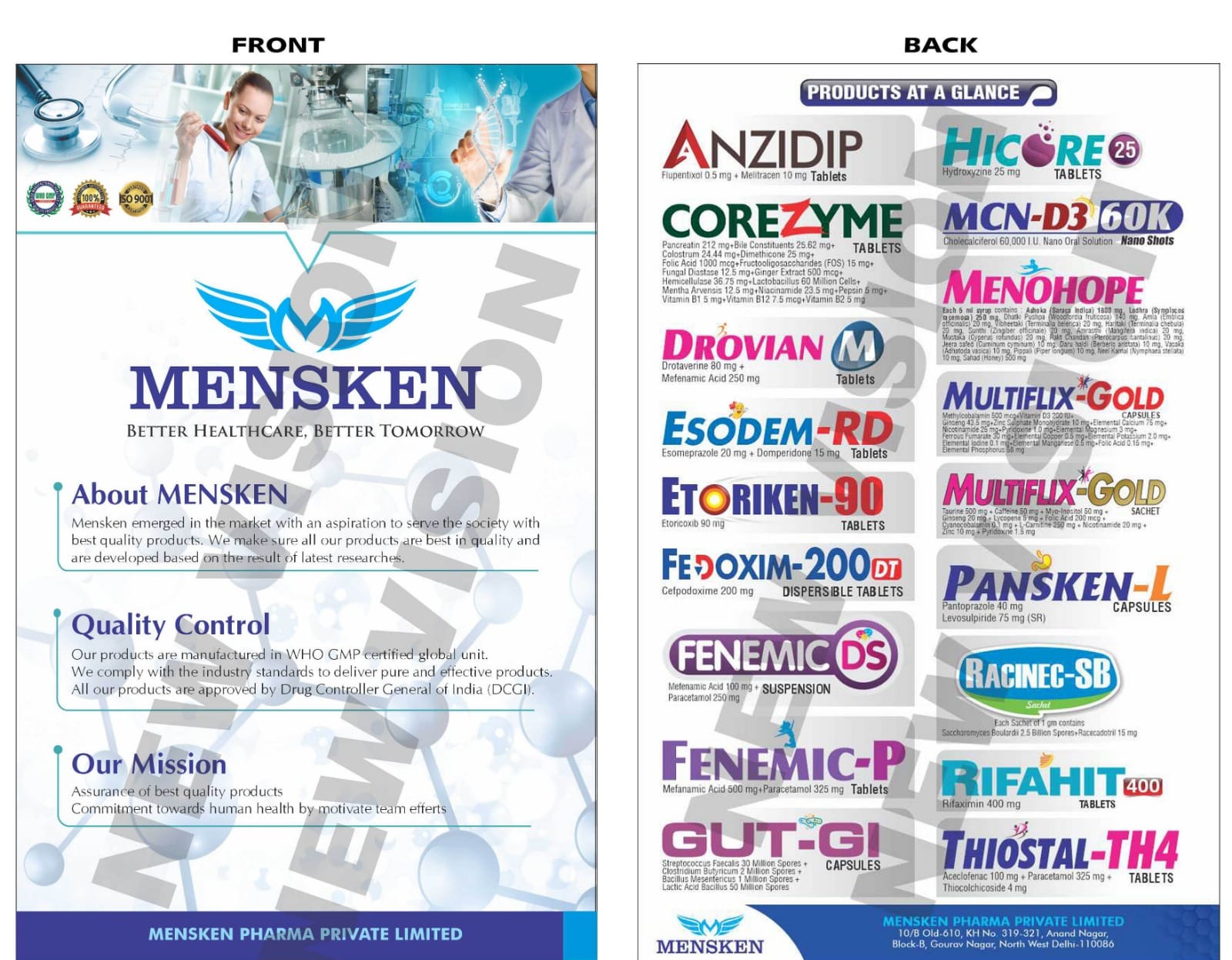 Mensken Pharma Brochure Preview